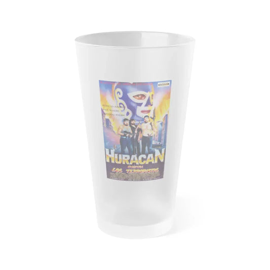 HURACAN VS THE TERRORISTS 1989 Movie Poster - Frosted Pint Glass 16oz 16oz Frosted - Go Mug Yourself