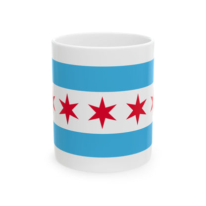 Hypothetical flag of Chicago Illinois (United States) White Coffee Mug-11oz-Go Mug Yourself