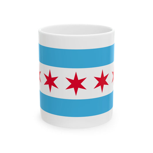 Hypothetical flag of Chicago Illinois (United States) White Coffee Mug-11oz-Go Mug Yourself