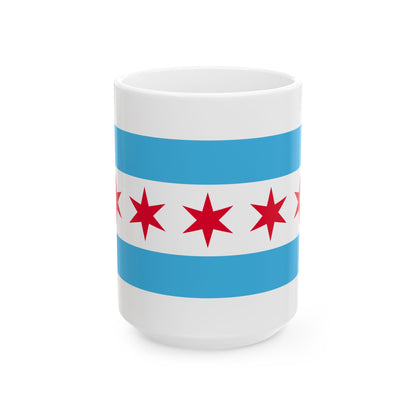 Hypothetical flag of Chicago Illinois (United States) White Coffee Mug-15oz-Go Mug Yourself