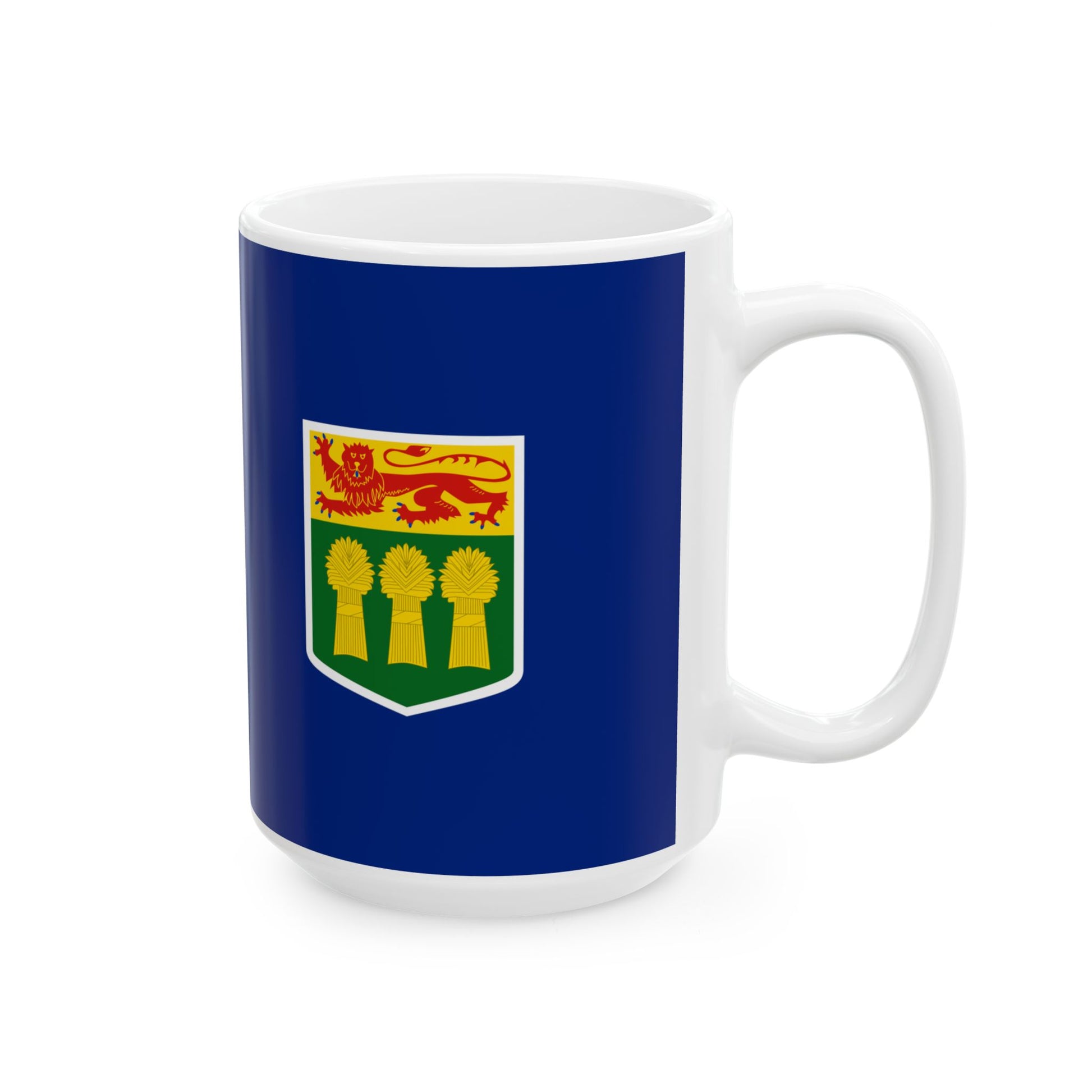 Hypothetical Saskatchewan Blue Ensign (Canada) White Coffee Mug-Go Mug Yourself