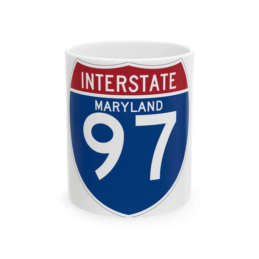 I-00 state template (Maryland) (Road Sign) White Coffee Mug 11oz - Go Mug Yourself