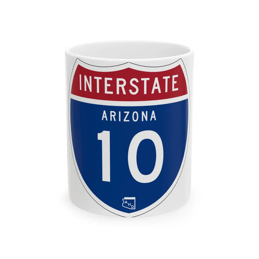 I-10 AZ 1957 (Arizona) (Road Sign) White Coffee Mug 11oz - Go Mug Yourself