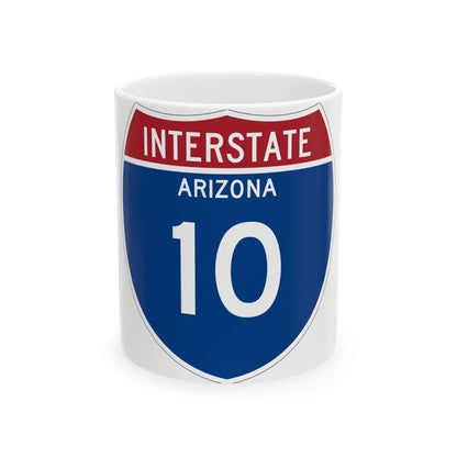 I-10 AZ Metric (Arizona) (Road Sign) White Coffee Mug 11oz - Go Mug Yourself