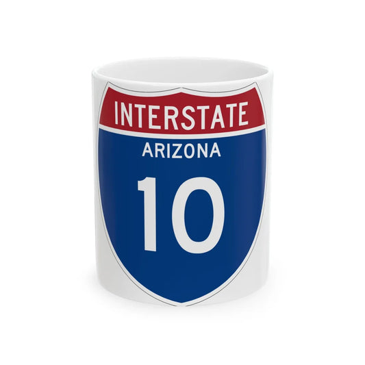 I-10 AZ Metric (Arizona) (Road Sign) White Coffee Mug 11oz - Go Mug Yourself