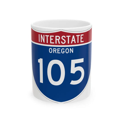 I-105 OR Metric (Oregon) (Road Sign) White Coffee Mug 11oz - Go Mug Yourself