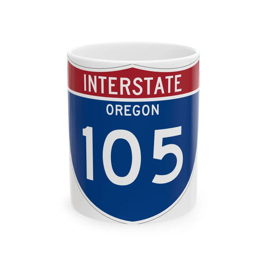 I-105 OR Metric (Oregon) (Road Sign) White Coffee Mug 11oz - Go Mug Yourself