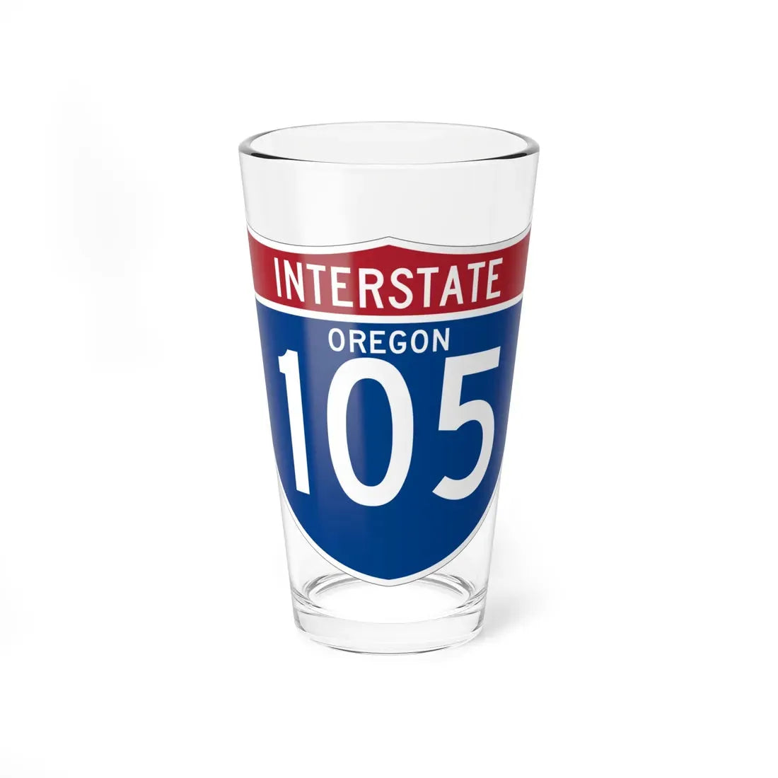 I-105 OR (Oregon) (Road Sign) Pint Glass 16oz 16oz - Go Mug Yourself