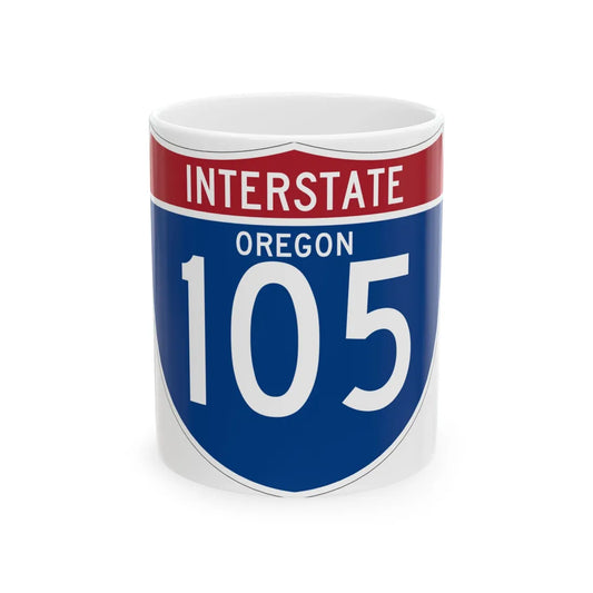 I-105 OR (Oregon) (Road Sign) White Coffee Mug 11oz - Go Mug Yourself