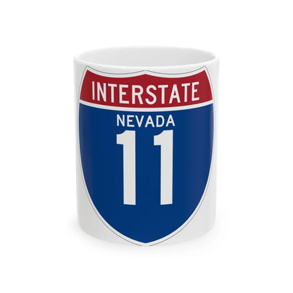 I-11 NV (Nevada) (Road Sign) White Coffee Mug 11oz - Go Mug Yourself