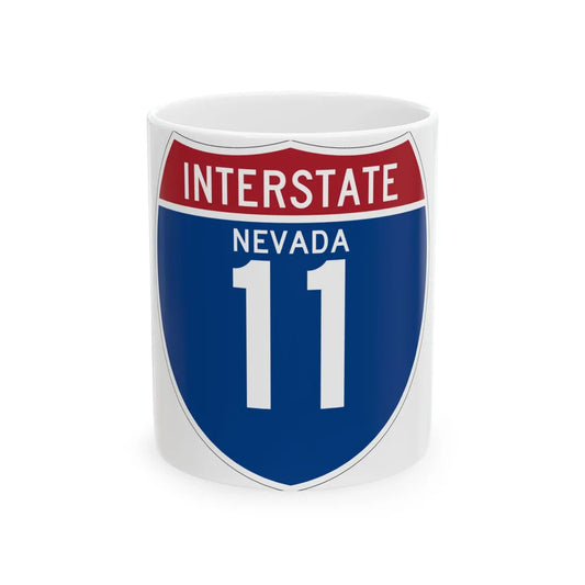 I-11 NV (Nevada) (Road Sign) White Coffee Mug 11oz - Go Mug Yourself