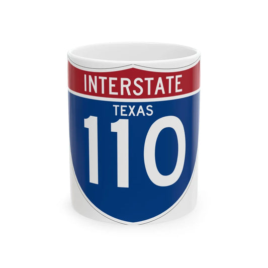 I-110 TX (Texas) (Road Sign) White Coffee Mug 11oz - Go Mug Yourself