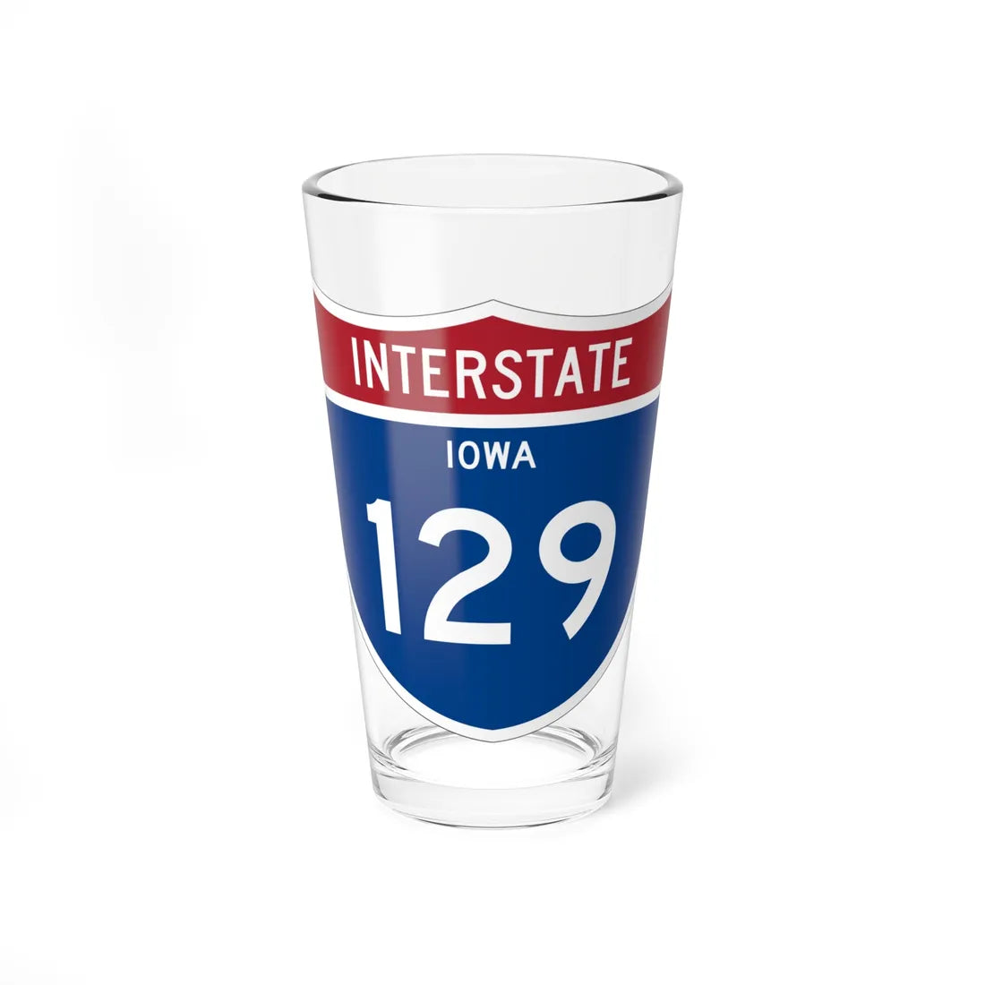 I-129 IA 1961 (Iowa) (Road Sign) Pint Glss 16oz 16oz - Go Mug Yourself