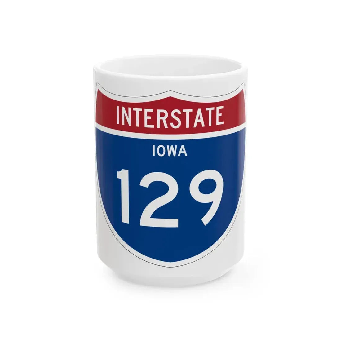 I-129 IA 1961 (Iowa) (Road Sign) White Coffee Mug 15oz - Go Mug Yourself