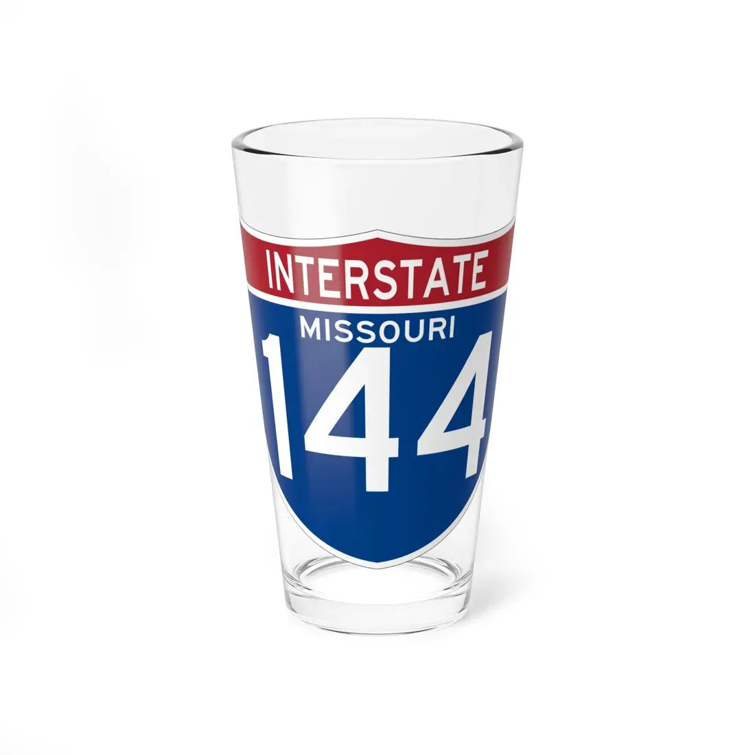 I-144 MO (Missouri) (Road Sign) Pint Glass 16oz 16oz - Go Mug Yourself