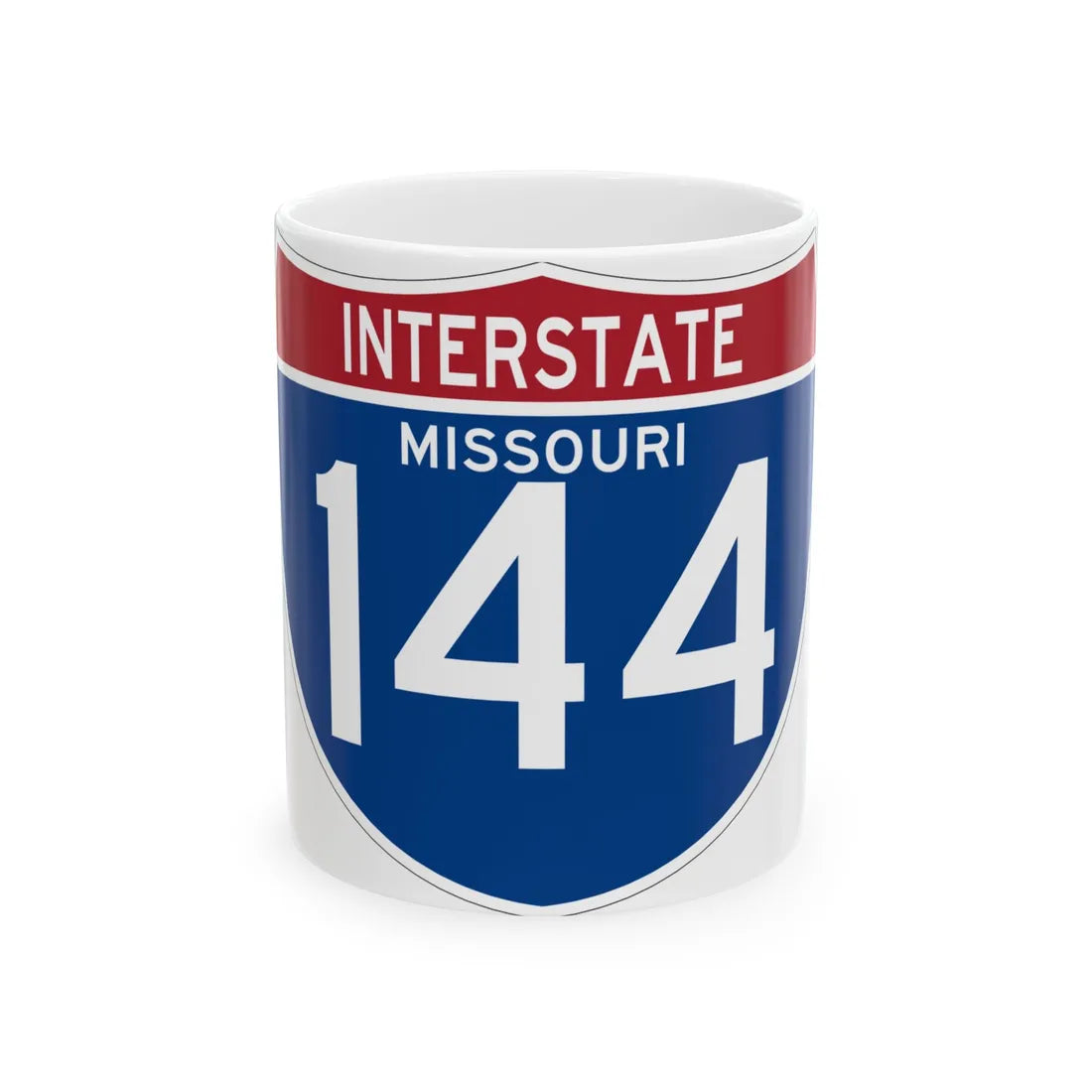 I-144 MO (Missouri) (Road Sign) White Coffee Mug 11oz - Go Mug Yourself