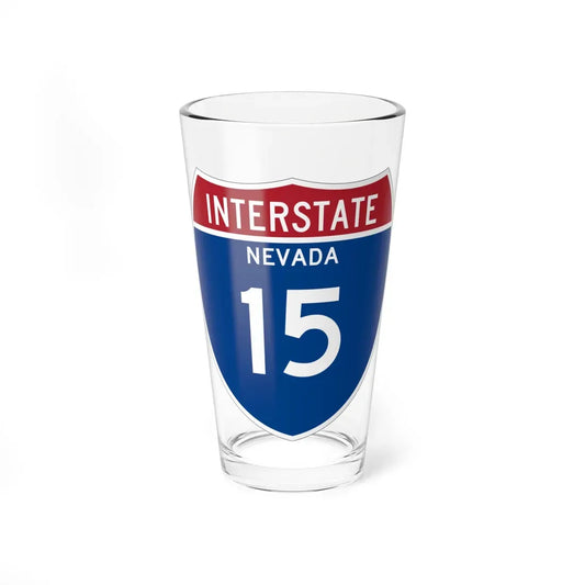 I-15 NV Metric (Nevada) (Road Sign) Pint Glass 16oz 16oz - Go Mug Yourself