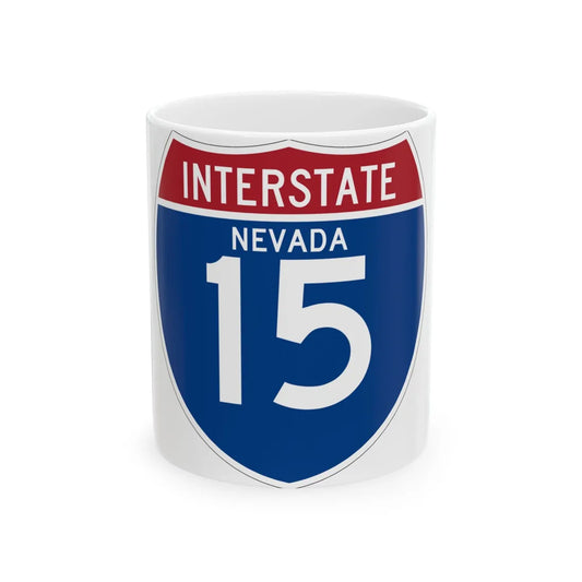 I-15 NV (Nevada) (Road Sign) White Coffee Mug 11oz - Go Mug Yourself