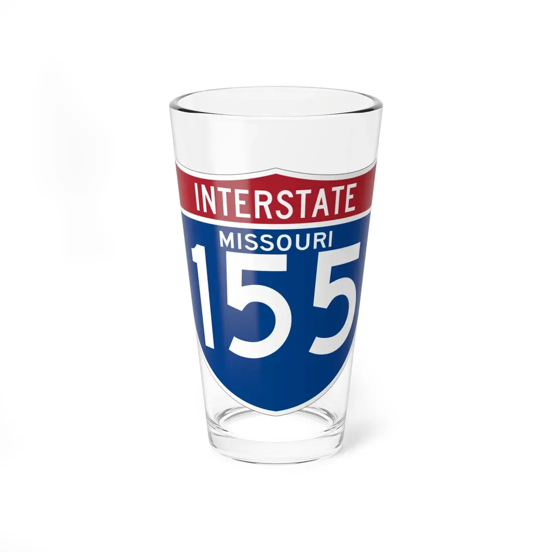 I-155 MO (Missouri) (Road Sign) Pint Glass 16oz 16oz - Go Mug Yourself