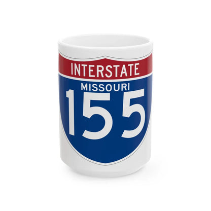 I-155 MO (Missouri) (Road Sign) White Coffee Mug 15oz - Go Mug Yourself