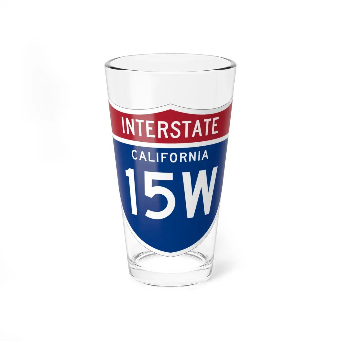I-15W CA (California) (Road Sign) Pint Glass 16oz 16oz - Go Mug Yourself