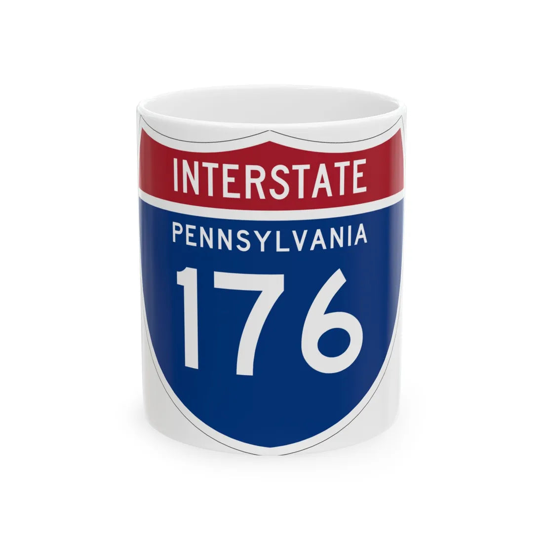 I-176 PA 1961 (Pennsylvania) (Road Sign) White Coffee Mug 11oz - Go Mug Yourself