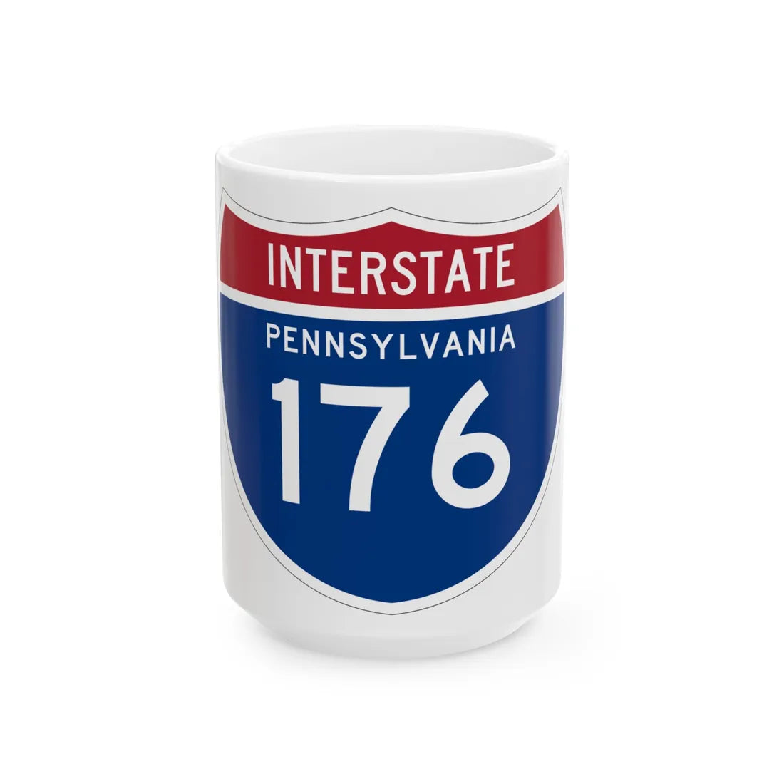 I-176 PA 1961 (Pennsylvania) (Road Sign) White Coffee Mug 15oz - Go Mug Yourself