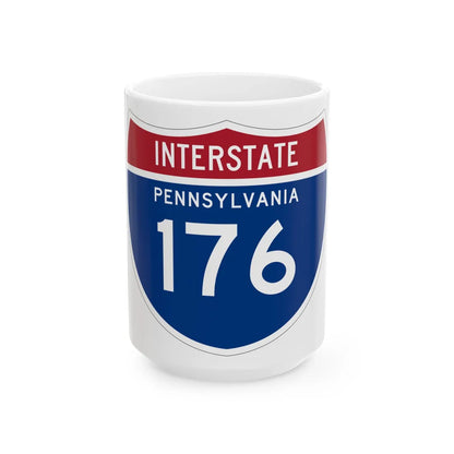 I-176 PA 1961 (Pennsylvania) (Road Sign) White Coffee Mug 15oz - Go Mug Yourself
