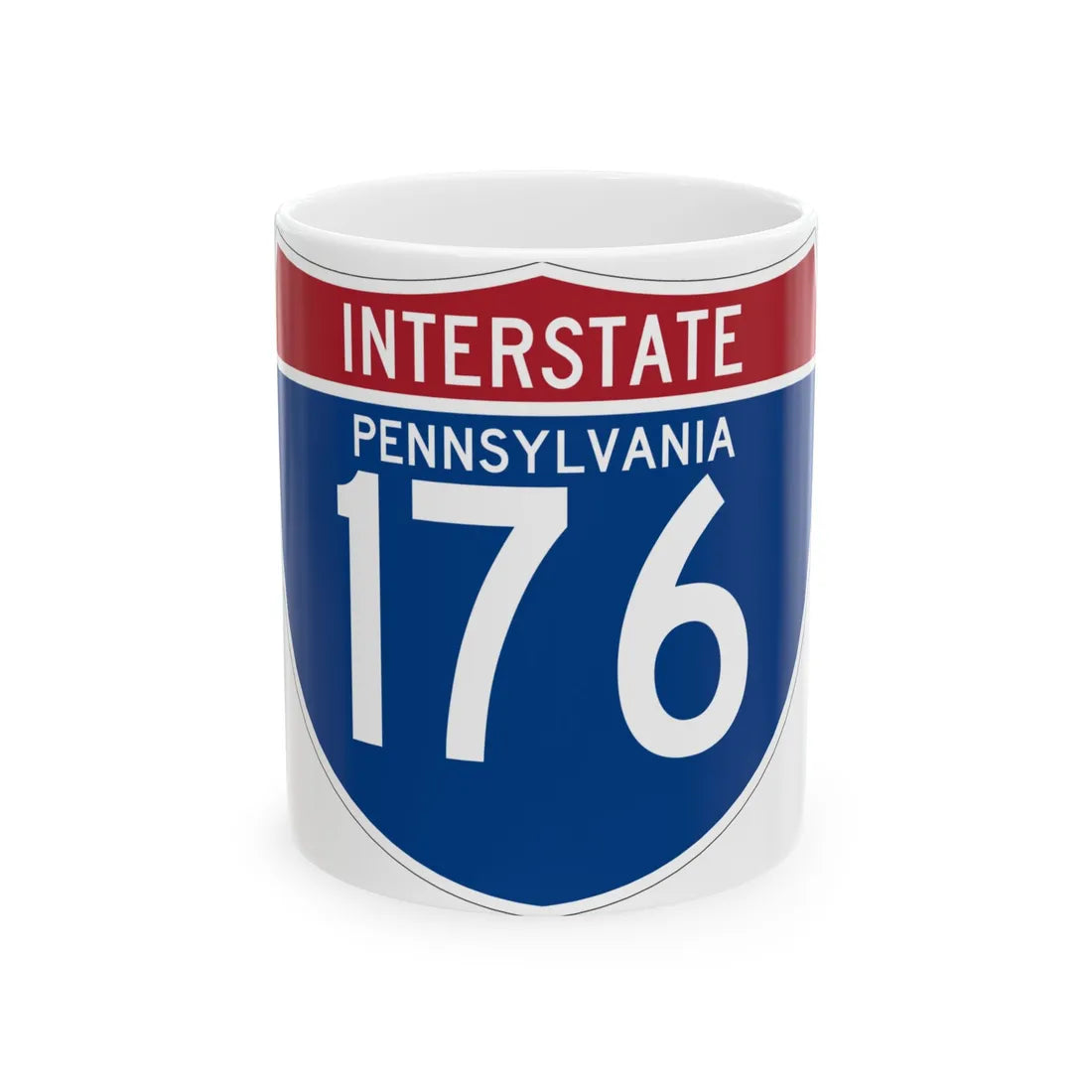 I-176 PA (Pennsylvania) (Road Sign) White Coffee Mug 11oz - Go Mug Yourself