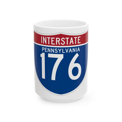 I-176 PA (Pennsylvania) (Road Sign) White Coffee Mug 15oz - Go Mug Yourself
