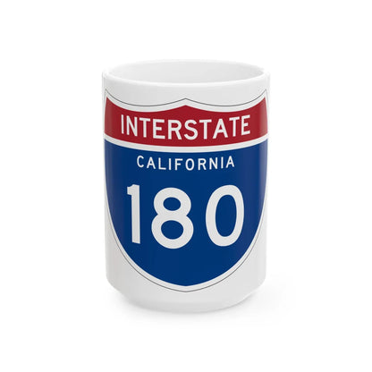 I-180 CA (California) (Road Sign) White Coffee Mug 15oz - Go Mug Yourself
