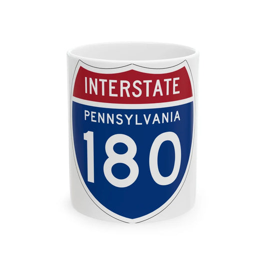 I-180 PA 1957 (Pennsylvania) (Road Sign) White Coffee Mug 11oz - Go Mug Yourself