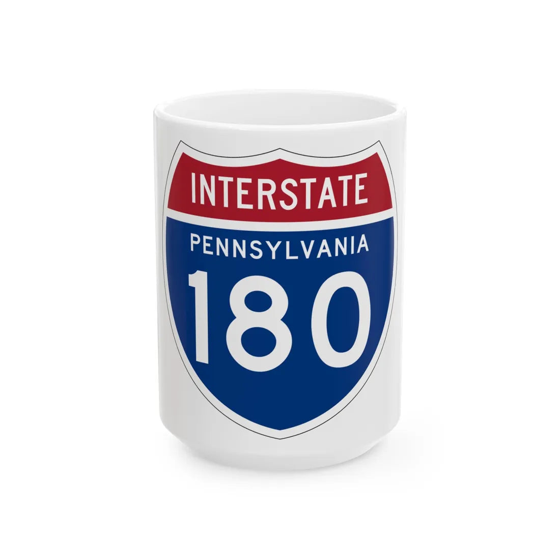 I-180 PA 1957 (Pennsylvania) (Road Sign) White Coffee Mug 15oz - Go Mug Yourself
