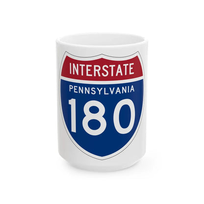 I-180 PA 1957 (Pennsylvania) (Road Sign) White Coffee Mug 15oz - Go Mug Yourself