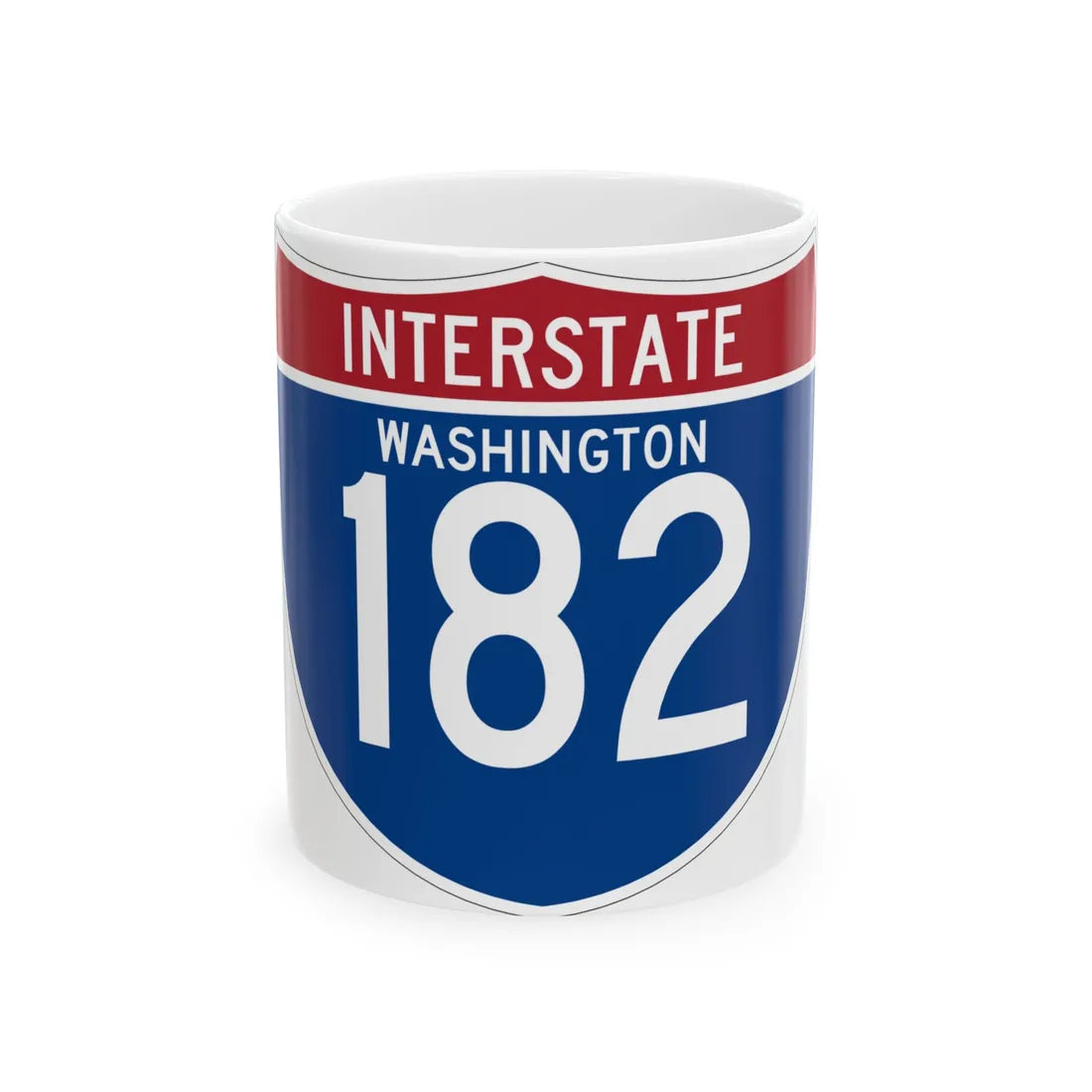I-182 WA (Washington) (Road Sign) White Coffee Mug 11oz - Go Mug Yourself