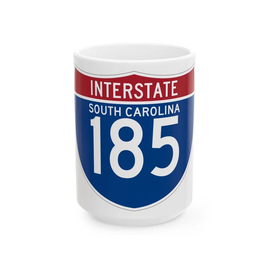 I-185 SC (South Carolina) (Road Sign) White Coffee Mug 15oz - Go Mug Yourself