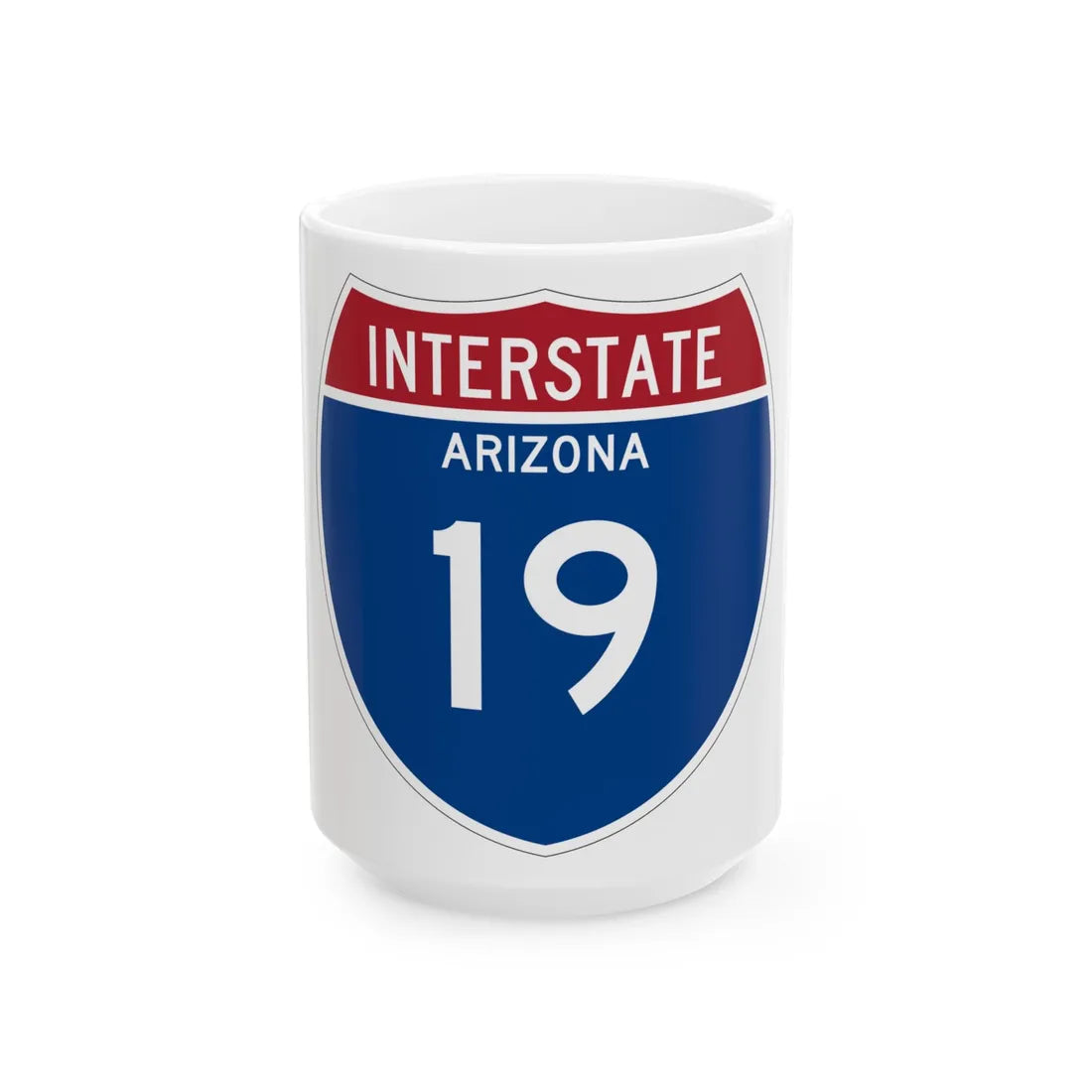I-19 AZ Metric (Arizona) (Road Sign) White Coffee Mug 15oz - Go Mug Yourself