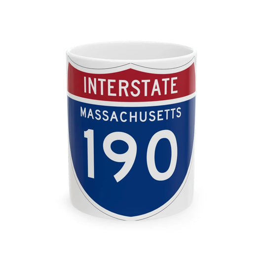 I-190 MA 1961 (Massachusetts) (Road Sign) White Coffee Mug 11oz - Go Mug Yourself
