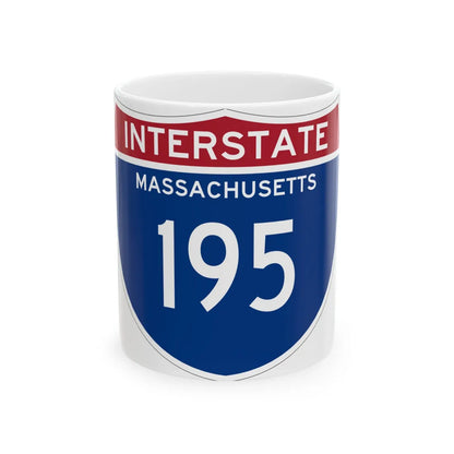 I-195 MA (Massachusetts) (Road Sign) White Coffee Mug 11oz - Go Mug Yourself