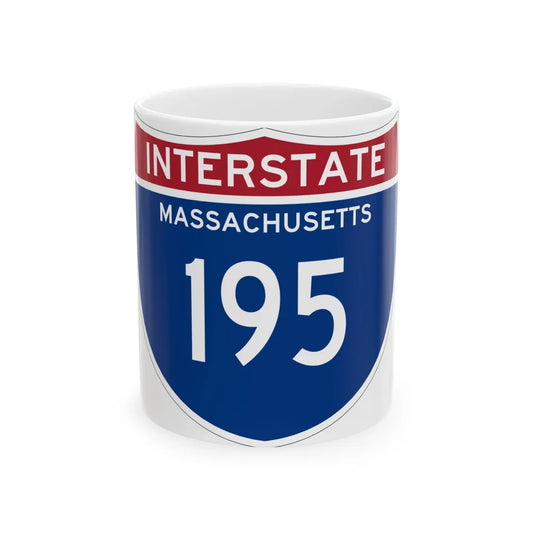 I-195 MA (Massachusetts) (Road Sign) White Coffee Mug 11oz - Go Mug Yourself