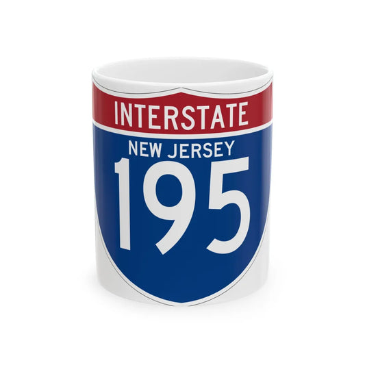 I-195 NJ (New Jersey) (Road Sign) White Coffee Mug 11oz - Go Mug Yourself