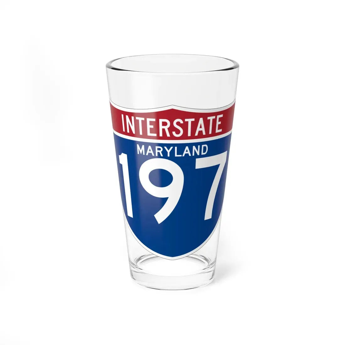 I-197 MD (Maryland) (Road Sign) Pint Glass 16oz 16oz - Go Mug Yourself