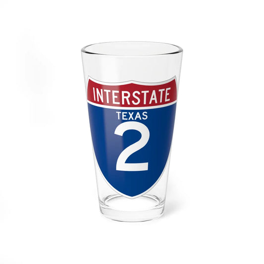I-2 TX (Texas) (Road Sign) Pint Glass 16oz 16oz - Go Mug Yourself