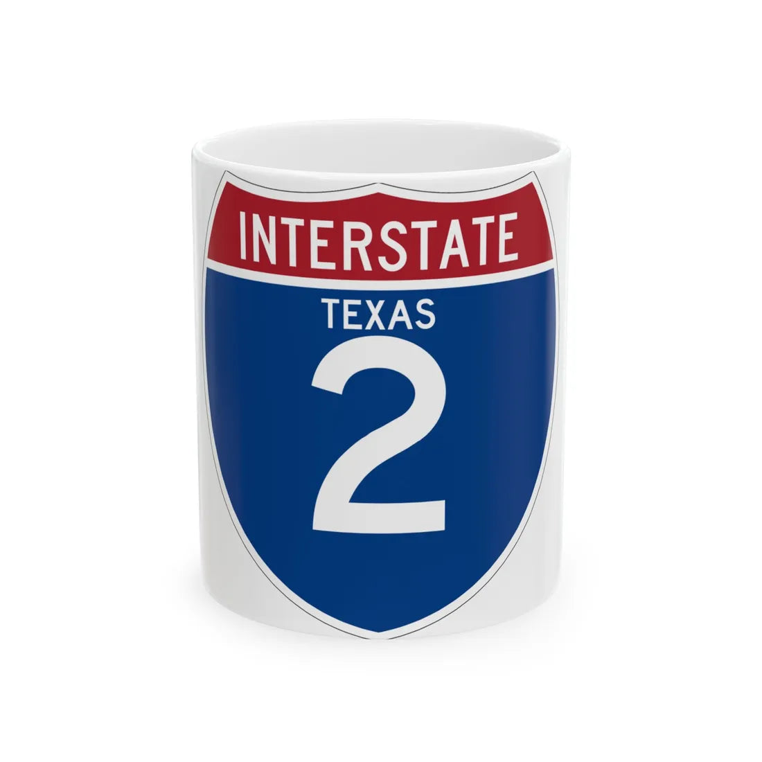I-2 TX (Texas) (Road Sign) White Coffee Mug 11oz - Go Mug Yourself