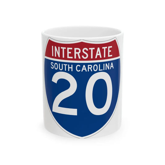 I-20 SC (South Carolina) (Road Sign) White Coffee Mug 11oz - Go Mug Yourself