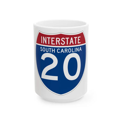 I-20 SC (South Carolina) (Road Sign) White Coffee Mug 15oz - Go Mug Yourself