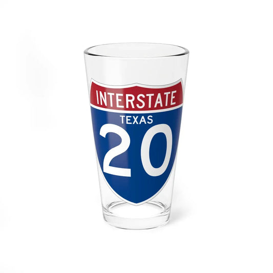 I-20 TX (Texas) (Road Sign) Pint Glass 16oz 16oz - Go Mug Yourself