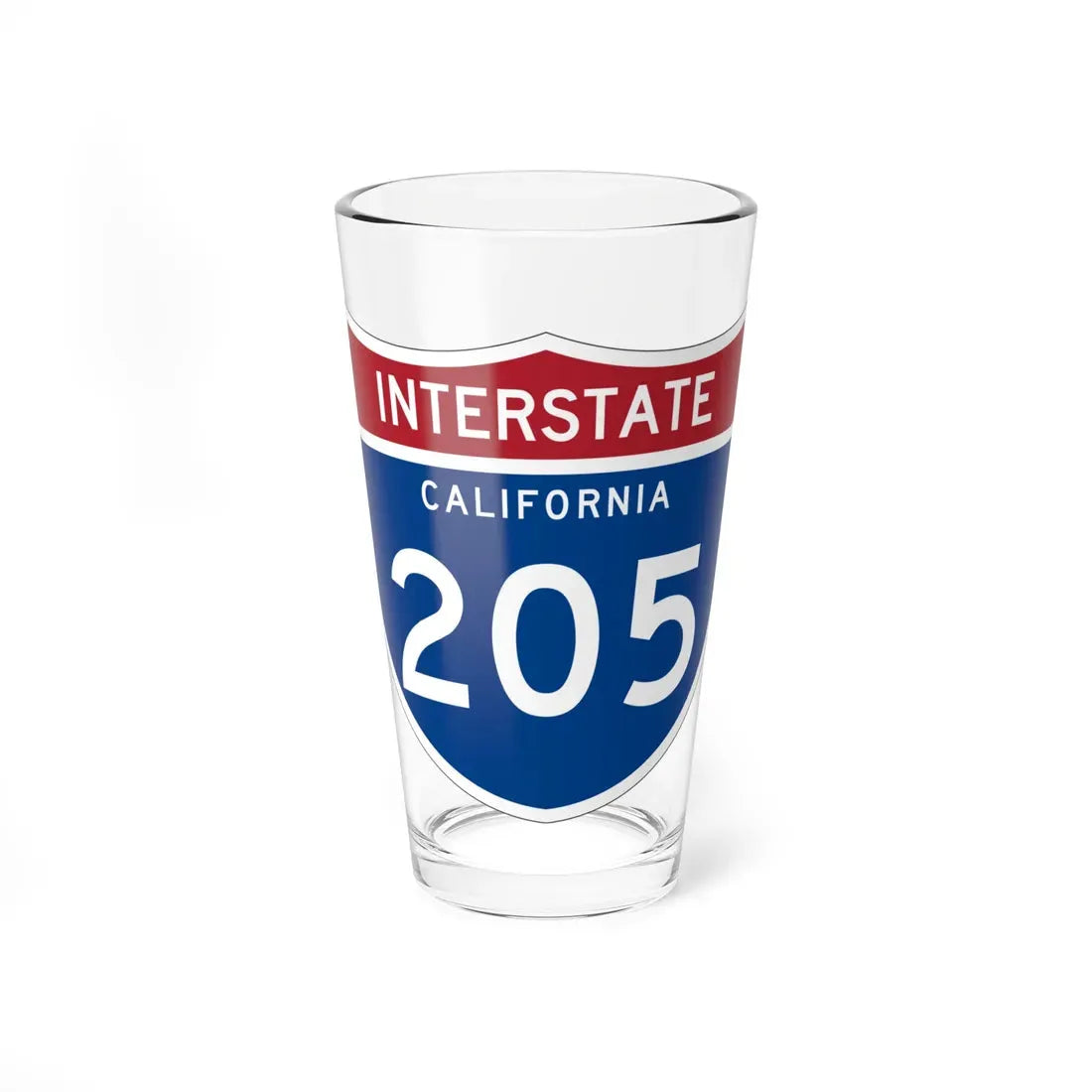 I-205 CA (California) (Road Sign) Pint Glass 16oz 16oz - Go Mug Yourself