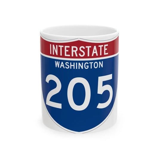 I-205 WA Metric (Washington) (Road Sign) White Coffee Mug 11oz - Go Mug Yourself