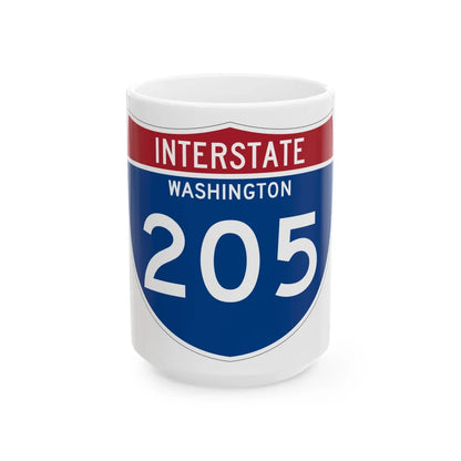 I-205 WA Metric (Washington) (Road Sign) White Coffee Mug 15oz - Go Mug Yourself